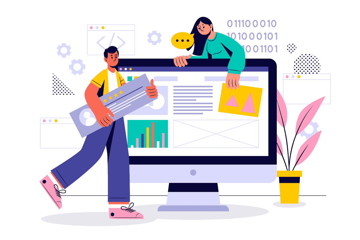 Abstract representation of digital growth and website development, showcasing data and progress.