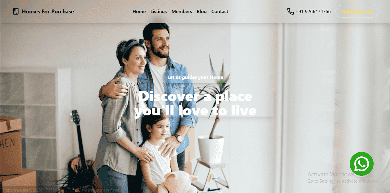 Screenshot of The House of Purchase website